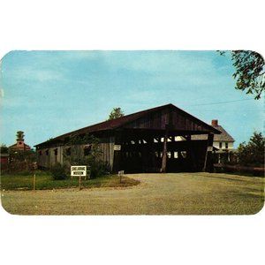 Covered Bridge Shelburne Vermont Postcard Travel Souvenir Unposted Vintage